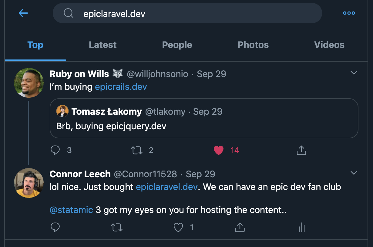 Epic Laravel origin story on twitter